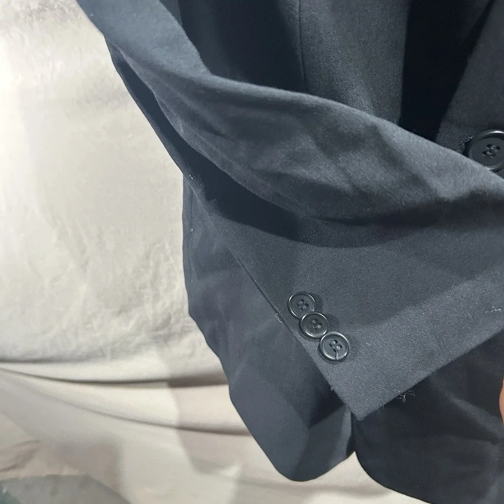 Emporio Armani Mens Black Virgin Wool Blazer Suit Jacket IT 50 US 40R Italy